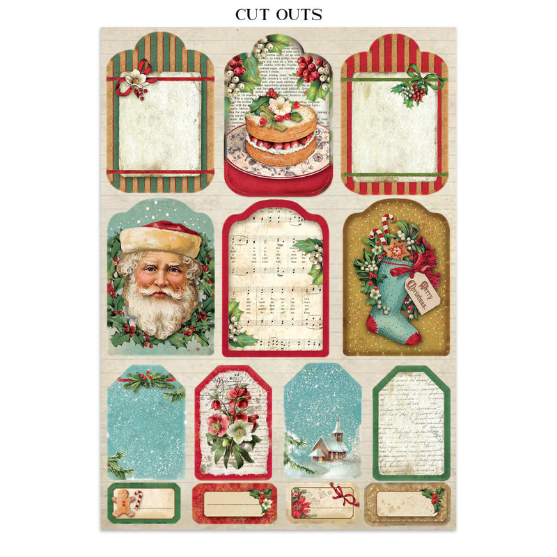 Stamperia - Classic Christmas - Junk Journal - Stickers, Cut-Outs, and Backgrounds