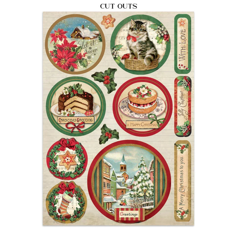 Stamperia - Classic Christmas - Junk Journal - Stickers, Cut-Outs, and Backgrounds