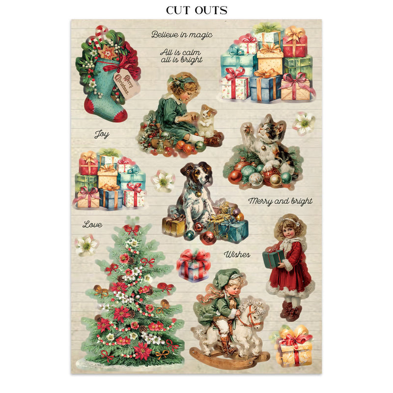 Stamperia - Classic Christmas - Junk Journal - Stickers, Cut-Outs, and Backgrounds