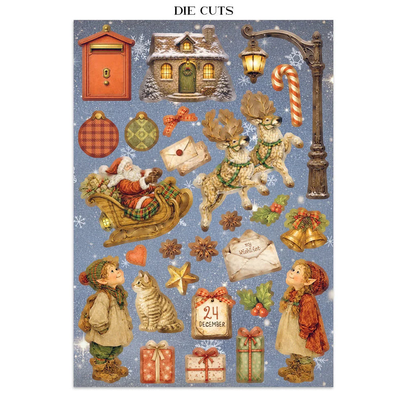 Stamperia - Silent Night - Junk Journal - Stickers, Cut-Outs, and Backgrounds