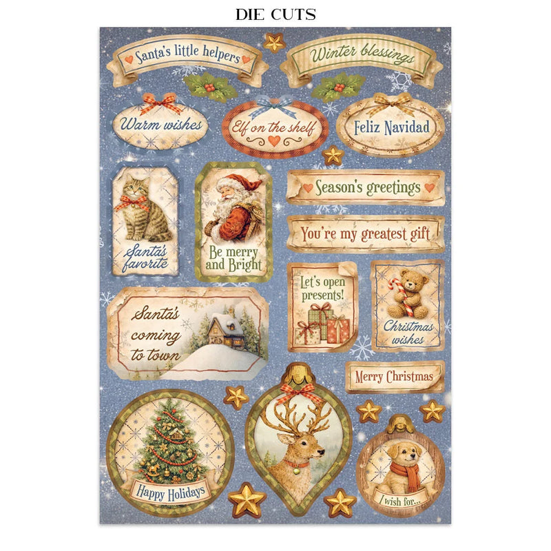 Stamperia - Silent Night - Junk Journal - Stickers, Cut-Outs, and Backgrounds