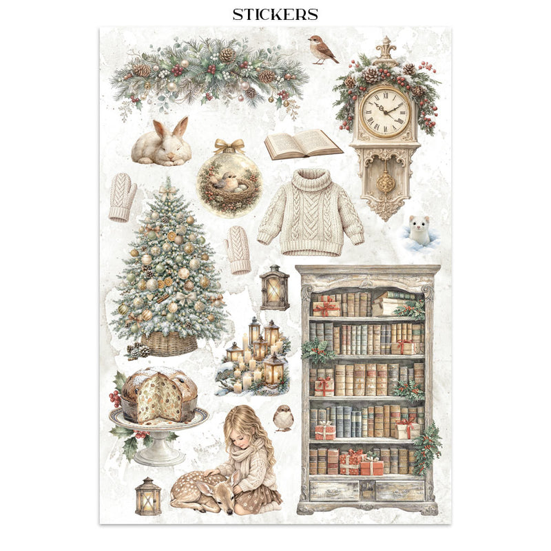 Stamperia - White Christmas - Junk Journal - Stickers, Cut-Outs, and Backgrounds