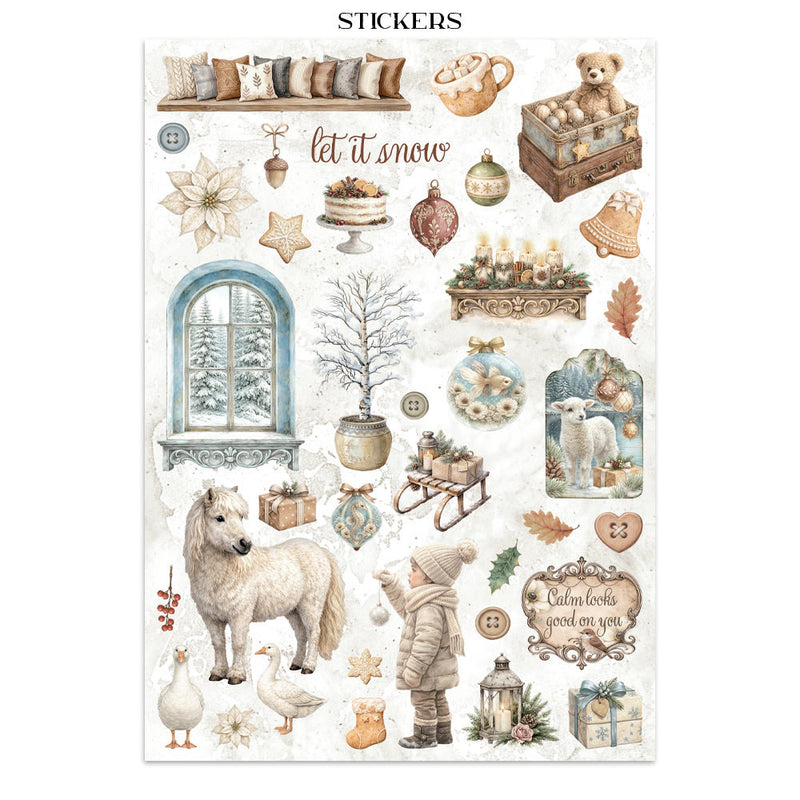 Stamperia - White Christmas - Junk Journal - Stickers, Cut-Outs, and Backgrounds
