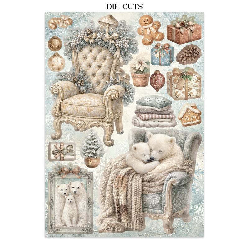 Stamperia - White Christmas - Junk Journal - Stickers, Cut-Outs, and Backgrounds