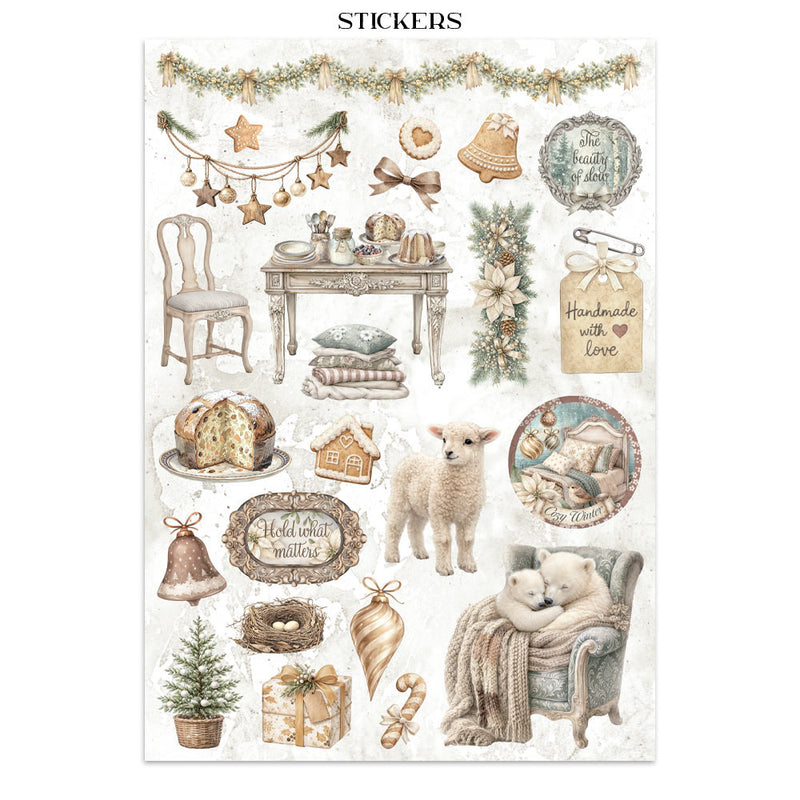 Stamperia - White Christmas - Junk Journal - Stickers, Cut-Outs, and Backgrounds