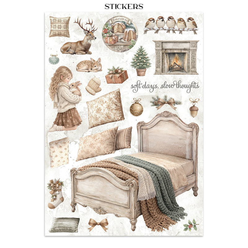 Stamperia - White Christmas - Junk Journal - Stickers, Cut-Outs, and Backgrounds