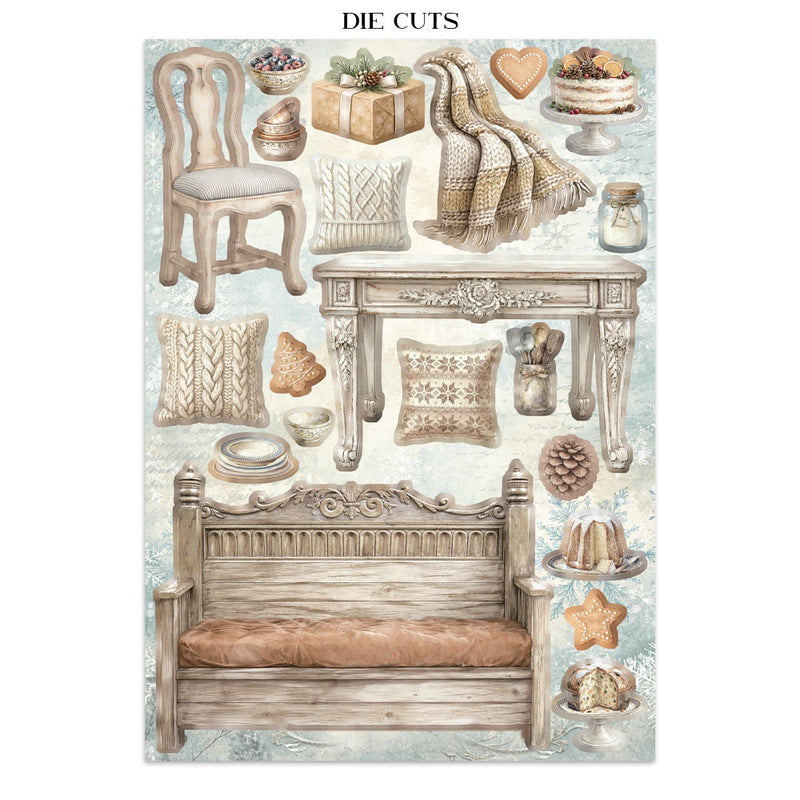 Stamperia - White Christmas - Junk Journal - Stickers, Cut-Outs, and Backgrounds