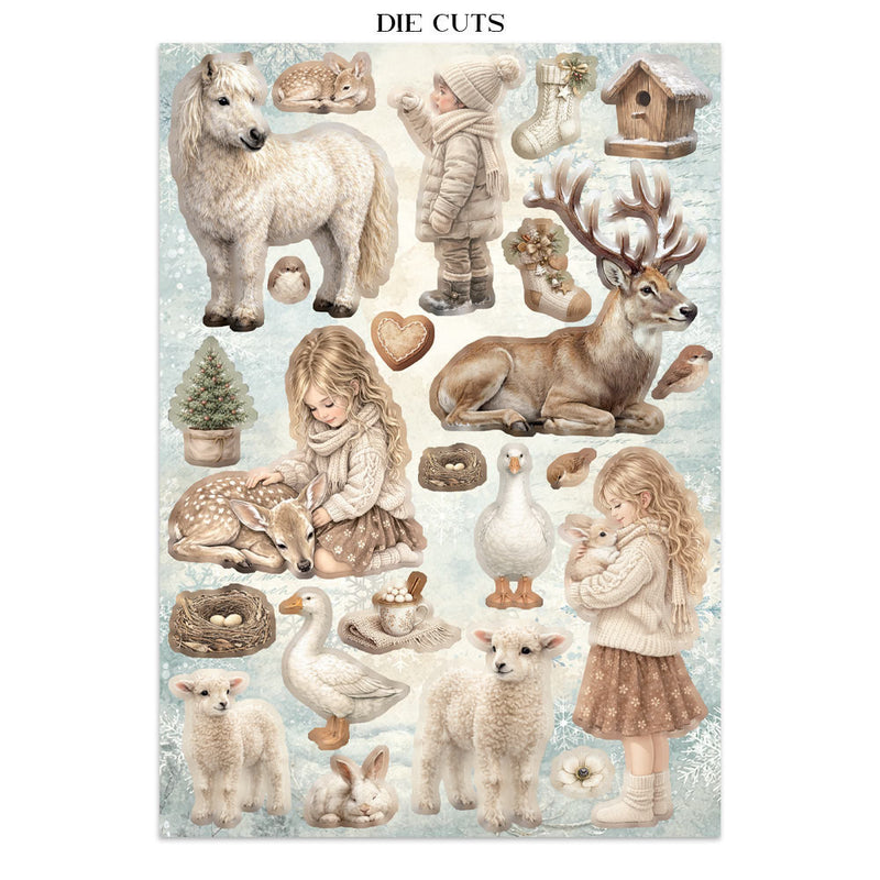 Stamperia - White Christmas - Junk Journal - Stickers, Cut-Outs, and Backgrounds