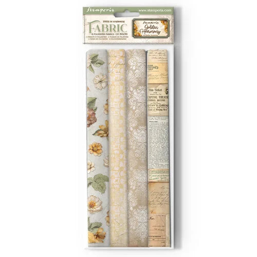Stamperia - Golden Harmony Collection - Fabric Sheets - 4 Pack