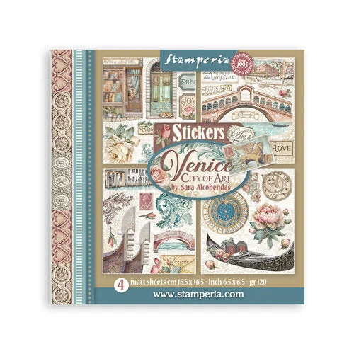 Stamperia - Venice City of Art Collection - Sticker Album - 4 Sheets