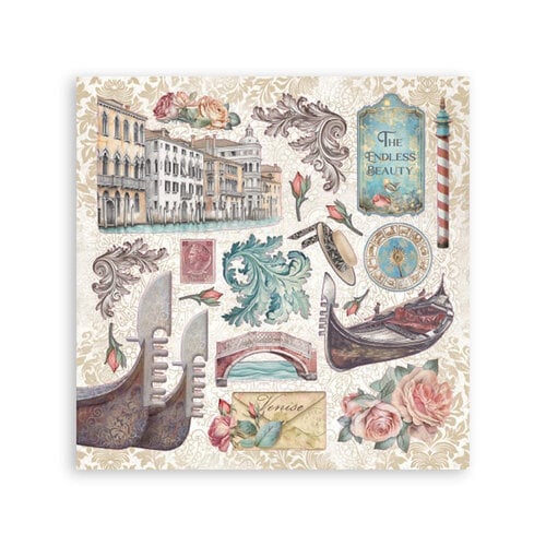 Stamperia - Venice City of Art Collection - Sticker Album - 4 Sheets
