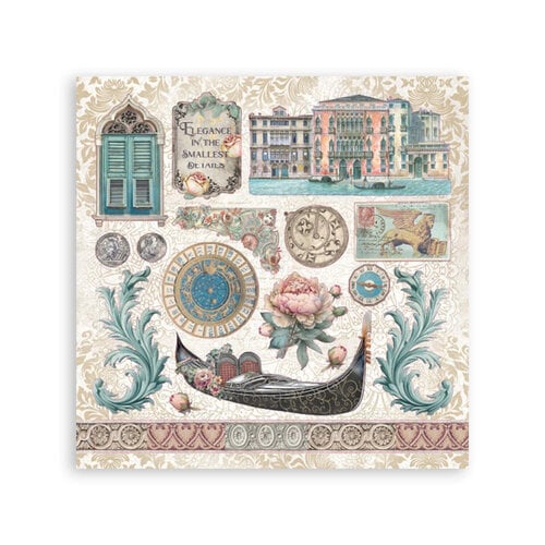 Stamperia - Venice City of Art Collection - Sticker Album - 4 Sheets