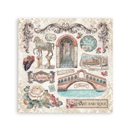 Stamperia - Venice City of Art Collection - Sticker Album - 4 Sheets