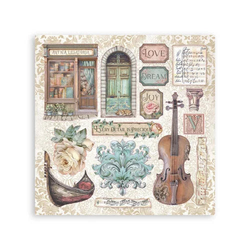 Stamperia - Venice City of Art Collection - Sticker Album - 4 Sheets