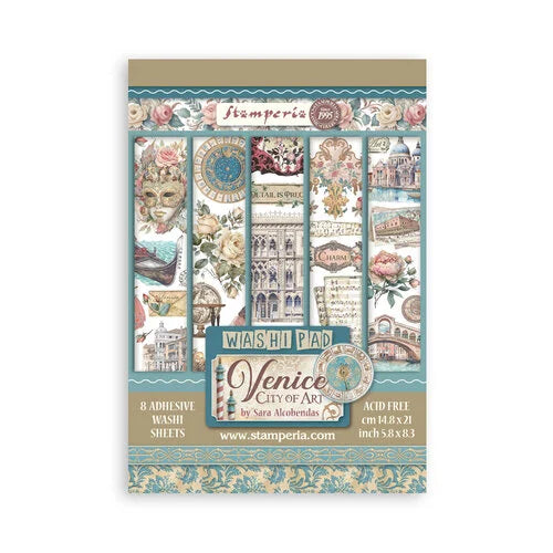 Stamperia - Venice City of Art Collection - Washi Pad - 8 Sheets