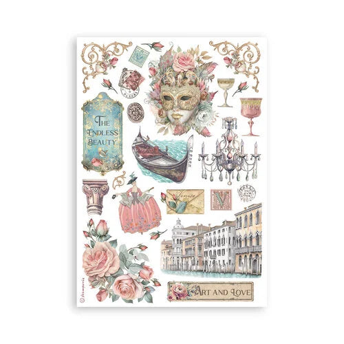 Stamperia - Venice City of Art Collection - Washi Pad - 8 Sheets