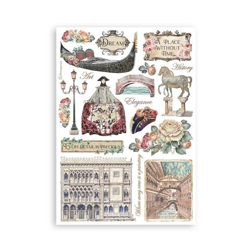 Stamperia - Venice City of Art Collection - Washi Pad - 8 Sheets