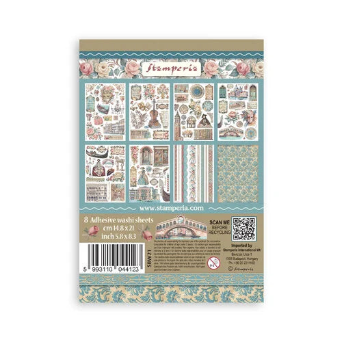 Stamperia - Venice City of Art Collection - Washi Pad - 8 Sheets