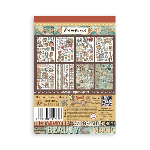 Stamperia - Furry Friends - Washi Pad - 8 Sheets