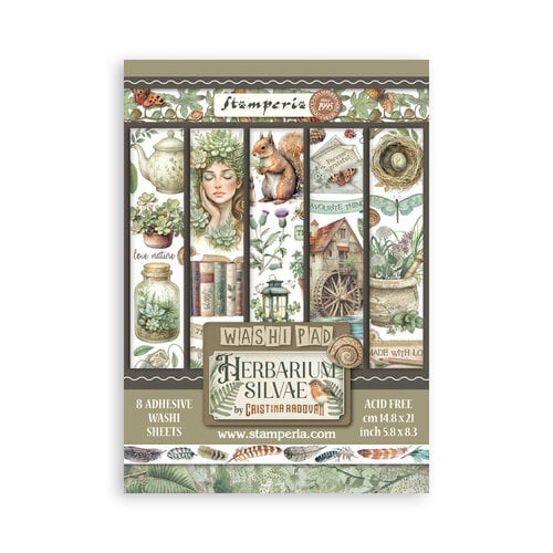 Stamperia - Herbarium Silvae - Washi Pad - 8 Sheets