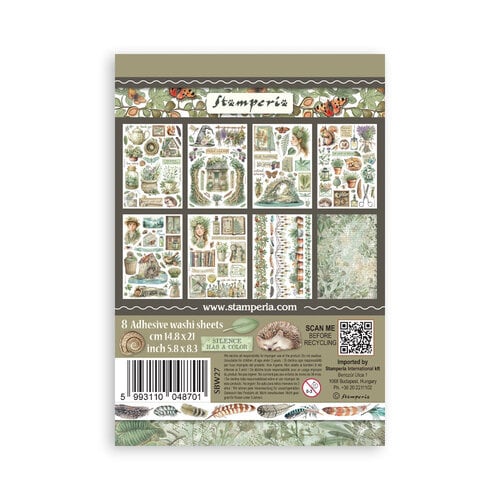 Stamperia - Herbarium Silvae - Washi Pad - 8 Sheets