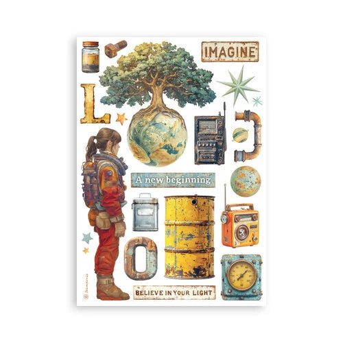 Stamperia - A New Beginning - Washi Pad - 8 Sheets