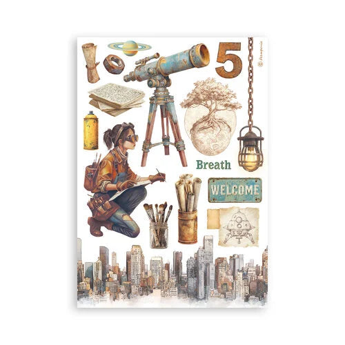 Stamperia - A New Beginning - Washi Pad - 8 Sheets