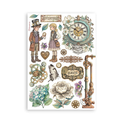 Stamperia - Gardens Of Time - Washi Pad - 8 Sheets