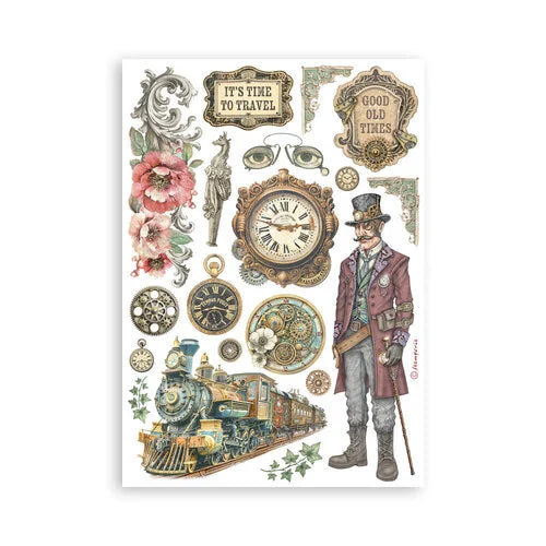 Stamperia - Gardens Of Time - Washi Pad - 8 Sheets