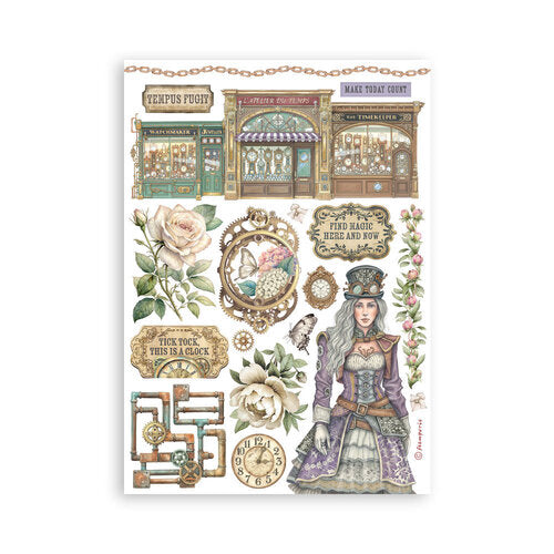Stamperia - Gardens Of Time - Washi Pad - 8 Sheets