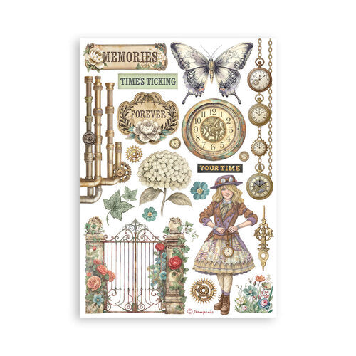 Stamperia - Gardens Of Time - Washi Pad - 8 Sheets