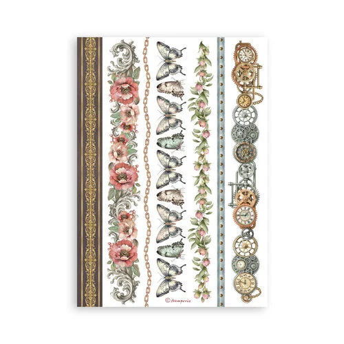 Stamperia - Gardens Of Time - Washi Pad - 8 Sheets