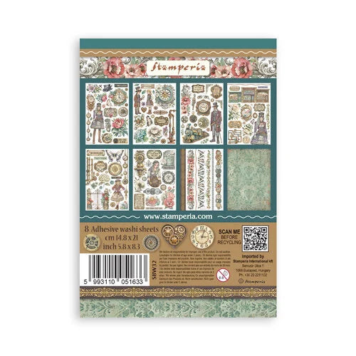 Stamperia - Gardens Of Time - Washi Pad - 8 Sheets