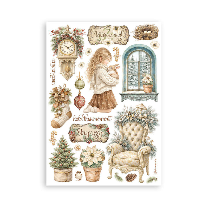 Stamperia - White Christmas - Washi Pad - 8 Sheets