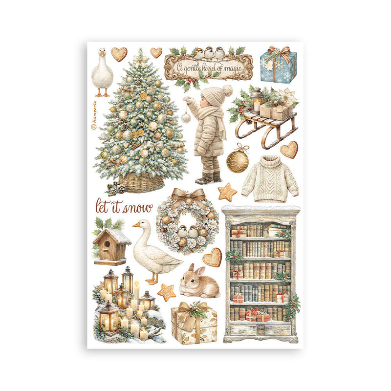 Stamperia - White Christmas - Washi Pad - 8 Sheets