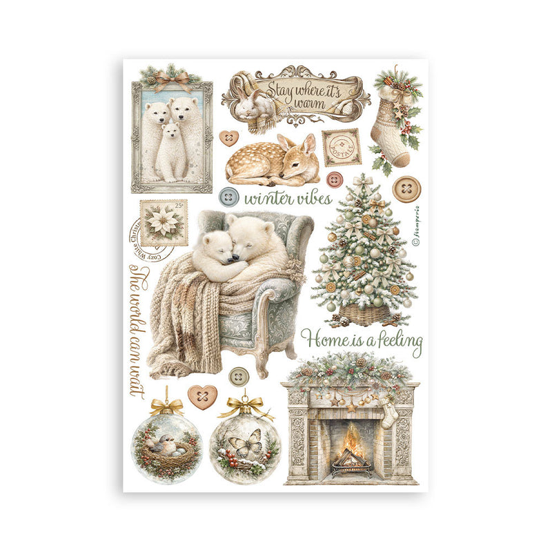 Stamperia - White Christmas - Washi Pad - 8 Sheets