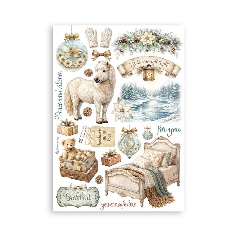 Stamperia - White Christmas - Washi Pad - 8 Sheets