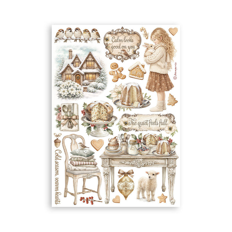Stamperia - White Christmas - Washi Pad - 8 Sheets