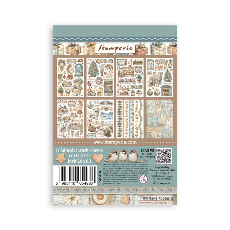 Stamperia - White Christmas - Washi Pad - 8 Sheets