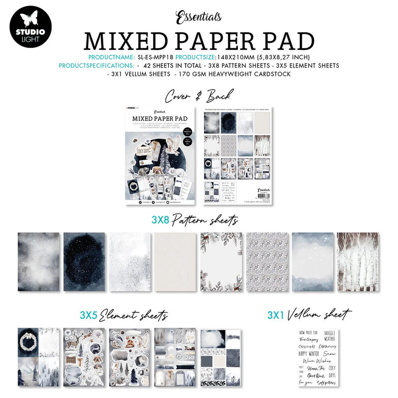 Studio Light - Mixed Paper Pad Pattern Paper Essentials