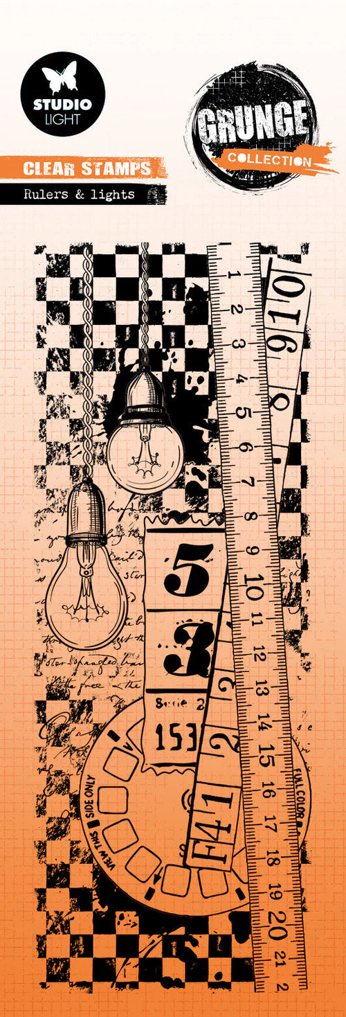 Studio Light - Clear Stamp Rulers & Lights Grunge Collection