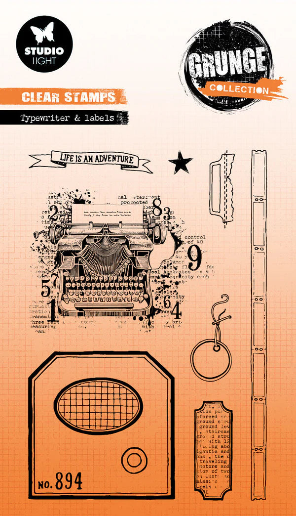 Studio Light - Clear Stamp Typewriter & Labels Grunge Collection