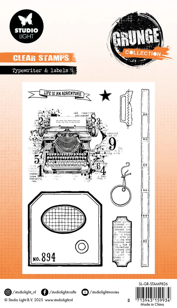 Studio Light - Clear Stamp Typewriter & Labels Grunge Collection