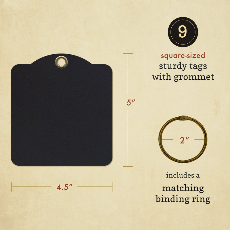 Graphic 45 - Square Tags Black