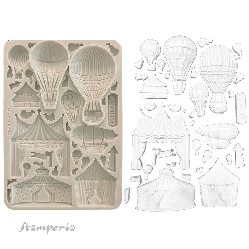 Stamperia - Alice In Christmas - Moulds - Circus And Air Balloons