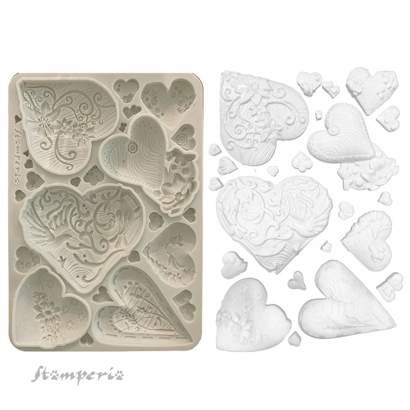 Stamperia - Alice In Christmas - Moulds - Simple Hearts