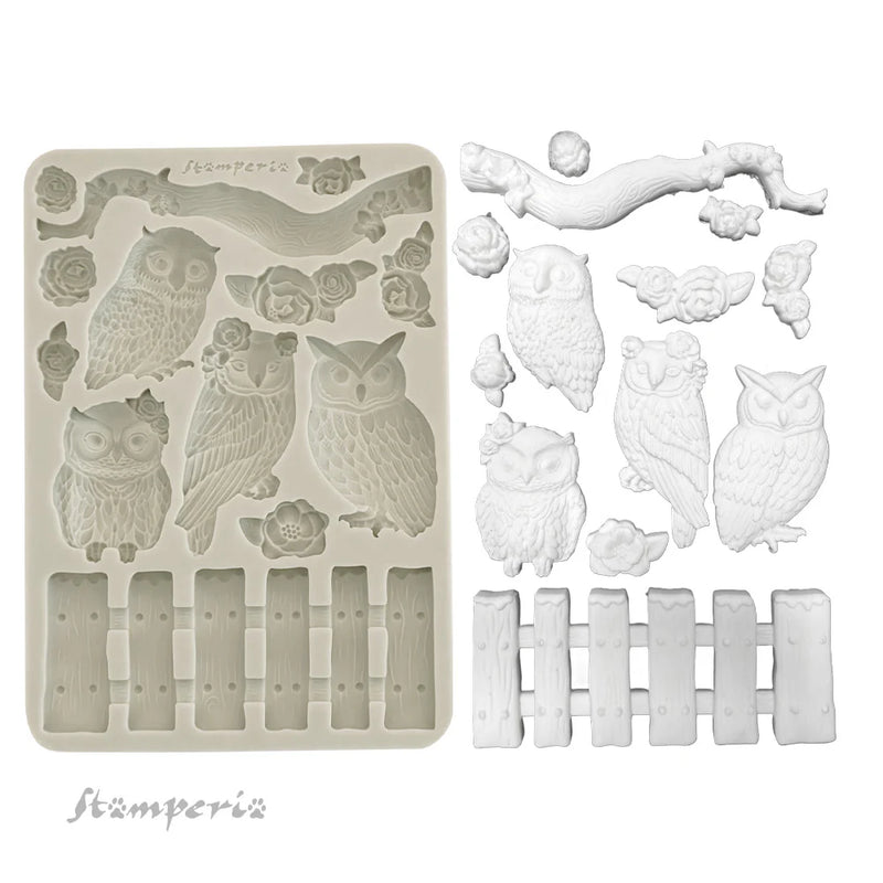 Stamperia - The Owl's House - Moulds - Owls And Branch