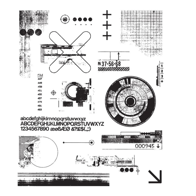 Stampers Anonymous - Tim Holtz - Cling Mounted Rubber Stamps - Mini Glitch