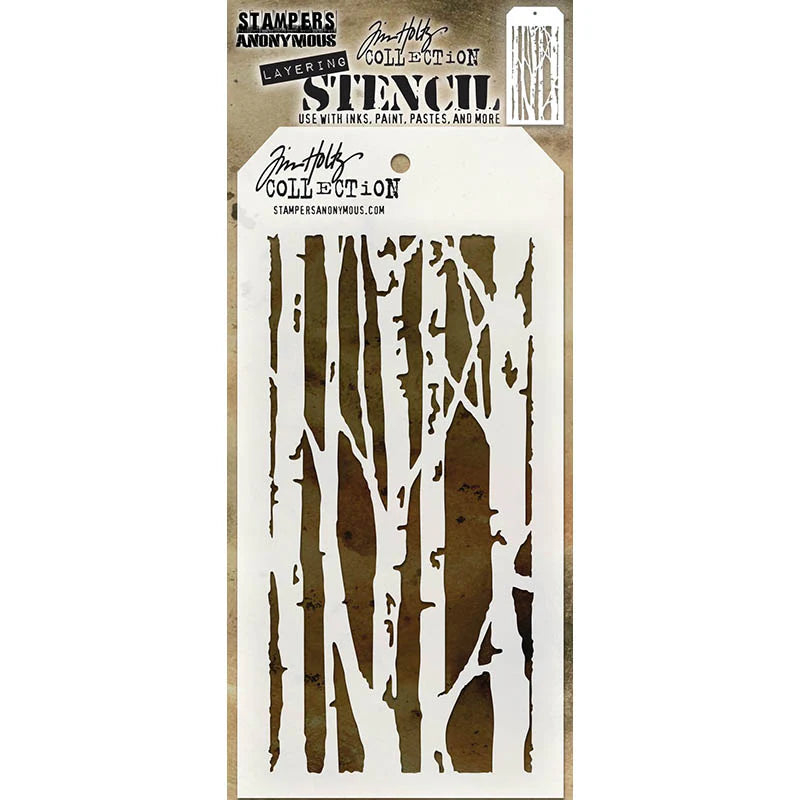 Stampers Anonymous - Tim Holtz - Layering Stencil - Birch