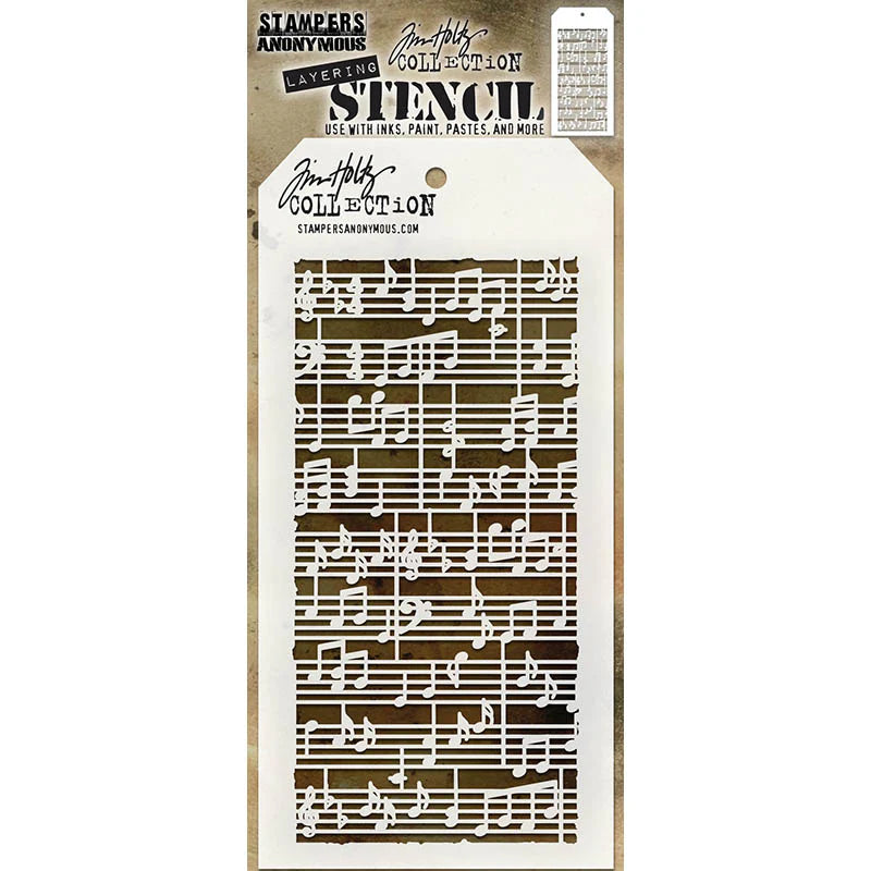 Stampers Anonymous - Tim Holtz - Layering Stencil - Concerto